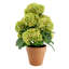 23" Artificial Light Green Potted Hydrangea Plant
