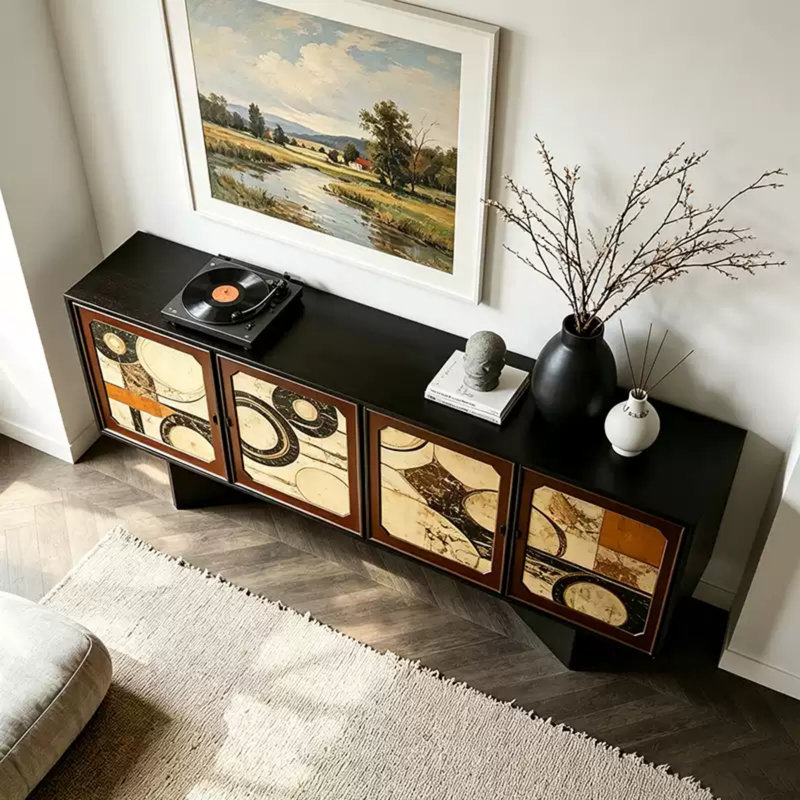 Buffet grande capacité à quatre portes, H 35,43 po x l 70,87 po x P 15,75 po