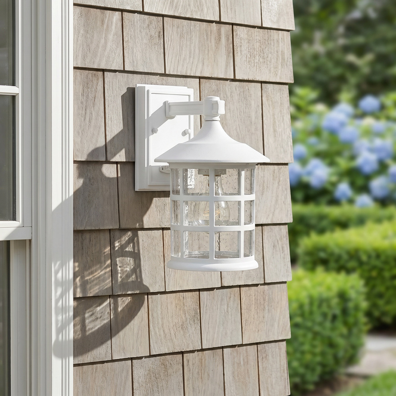 Freeport Outdoor Wall Lantern, 9.25" H x 6" W x 7" D, Textured White, MED