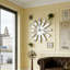 Glass Mirrored Wall Clock Starburst Silent Accent Clock