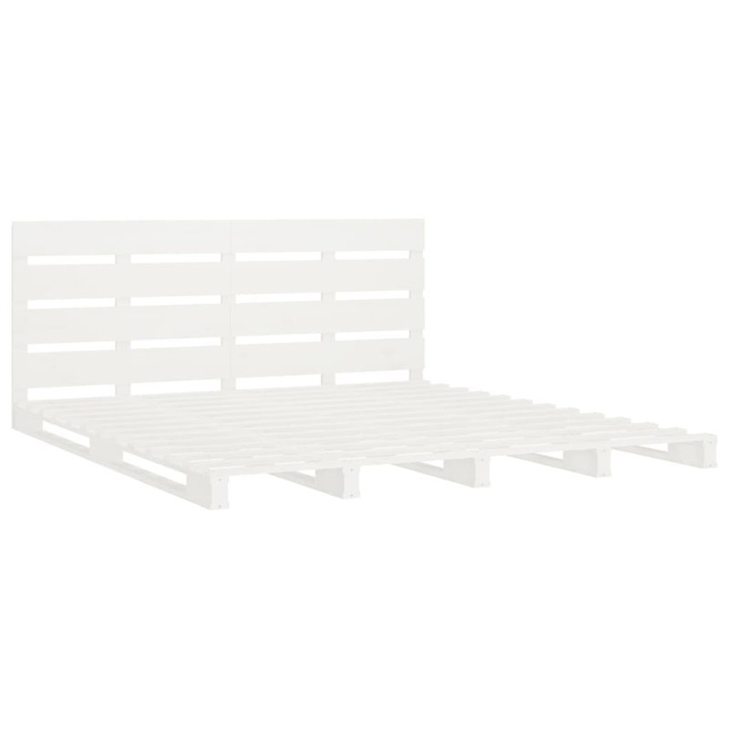 Bed Frame Solid Wood, white, Small Single (2'6)