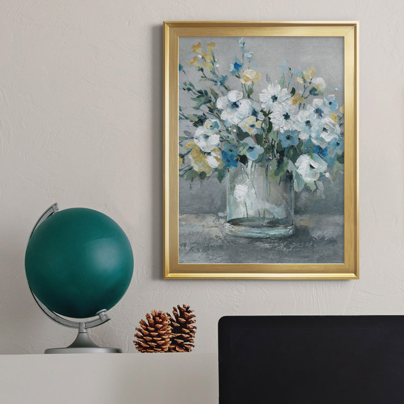 Sweetest Blossoms - Peinture sur toile encadrée, H 22,5 po x l 30,5 po x P 1,5 po, Or