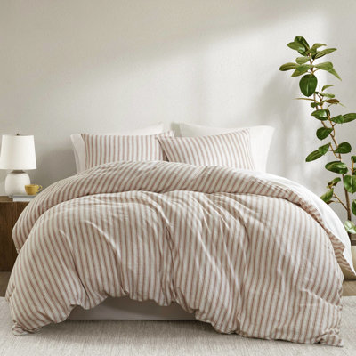 Couette pour lit très grand 3 pièces - mélange de coton et de rayonne de lin, confortable et doux pour la peau, confort toutes saisons, détails naturels réfléchissants