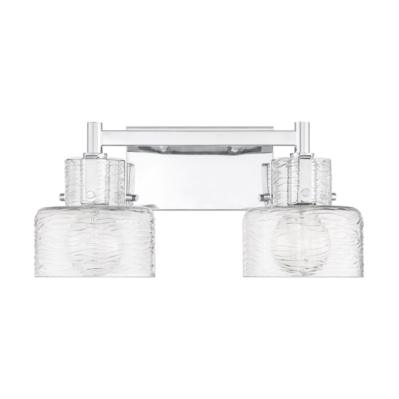  Éclairage pour salle de bain 2 lumières Dover en chrome, Deux lumières, H 8,25 po x l 17 po x P 6 po, Chrome chrome