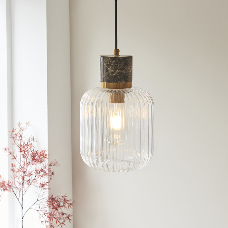 1 - Light Brass Pendant, Dark Brown