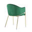 Chaise rembourrée en velours moderne avec structure dorée, confortable et élégante pour tout espace repas