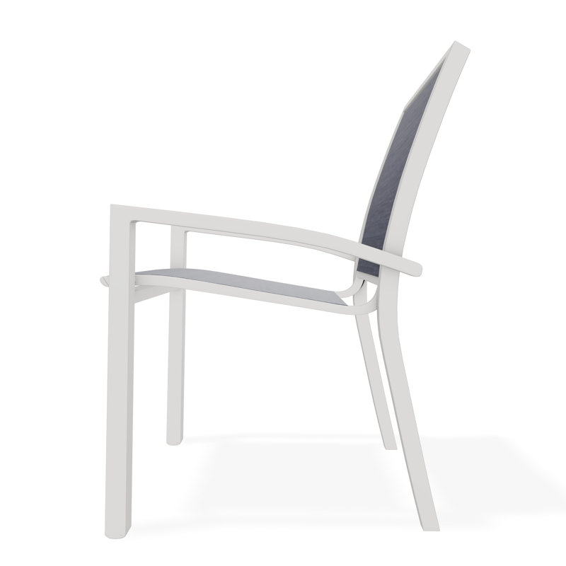 Kendall Outdoor Dining Chair, Snow, Collect Indigo