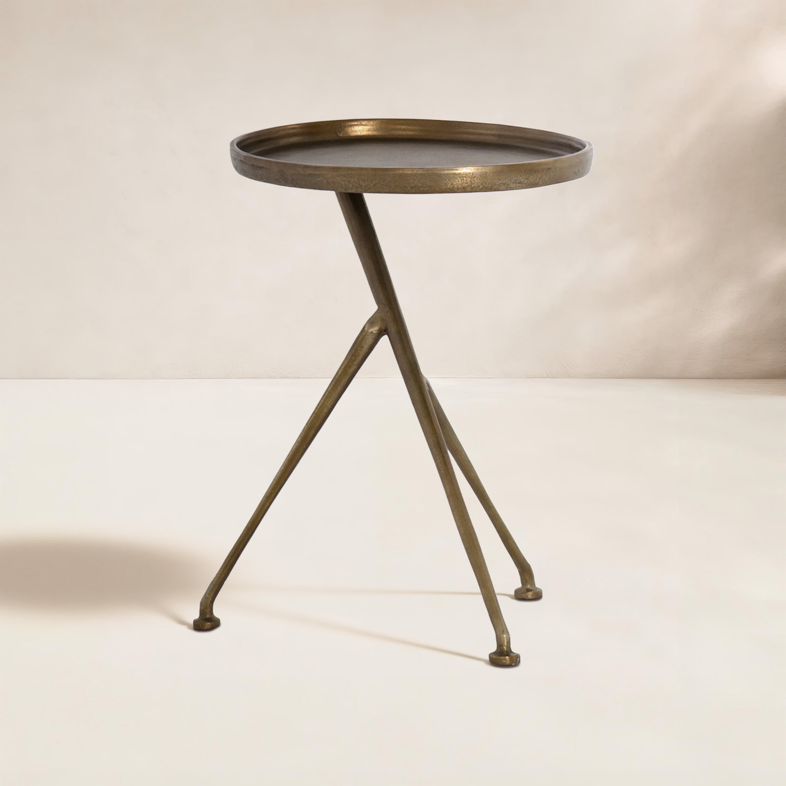 Greely 18 " Patio Side Table, Raw Antique Brass