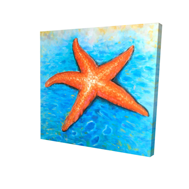 Vivid Starfish Canvas | Blue Aquatic Animals Home Decor