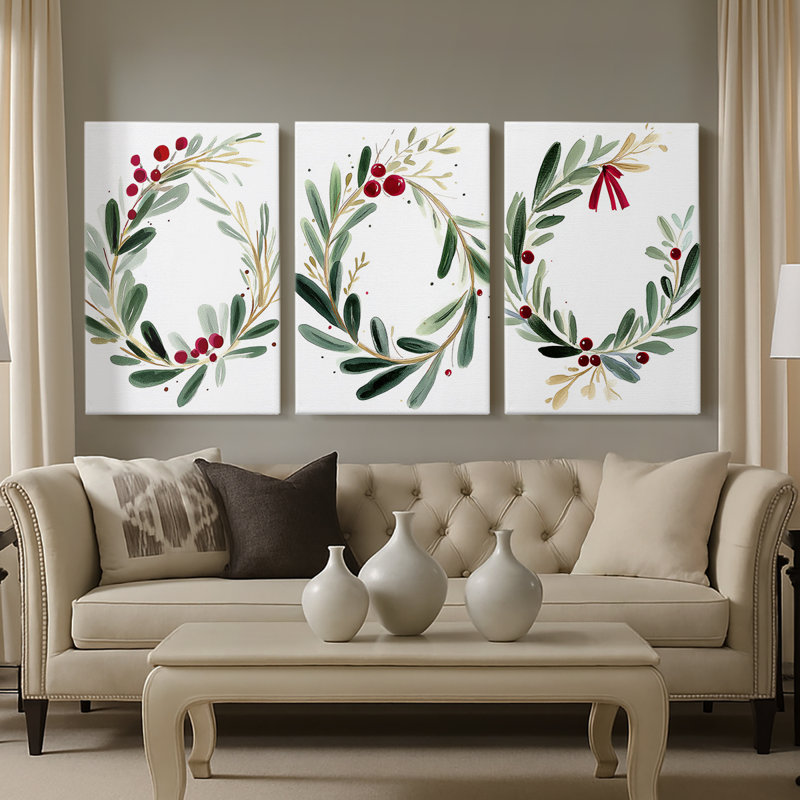 Art de Noël de Noël CCxxi - Toile tendue avec châssis - 3 pièces, H 27 po x l 54 po