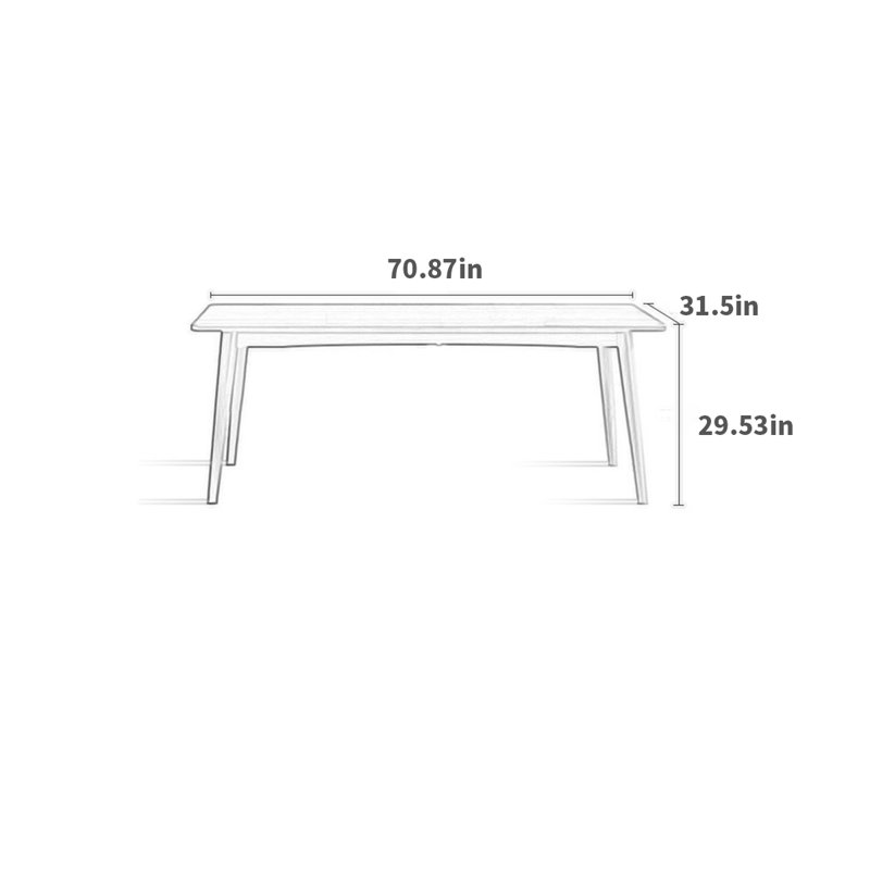 Mayar Cherry Solid Wood Dining Table, 31.5" W x 70.87" L