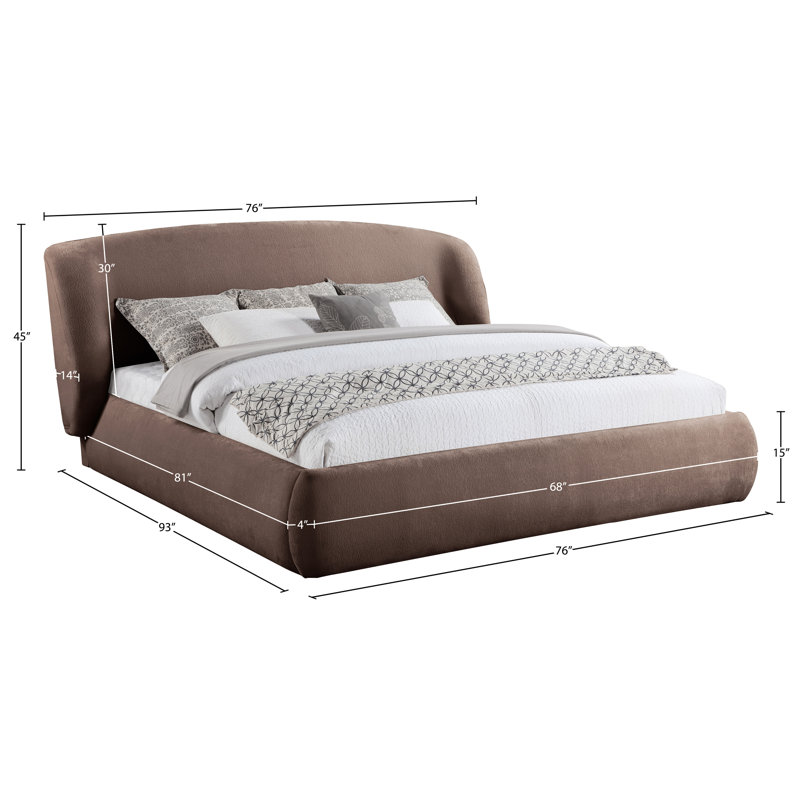 Lit tapissier Sandro, Grand, Tissu chenille brun