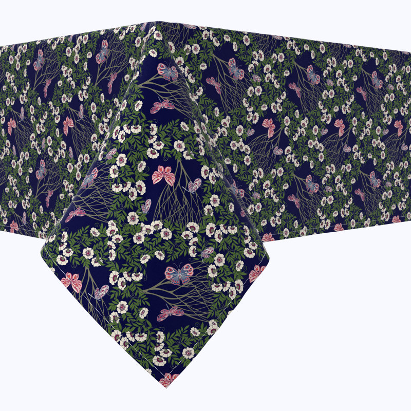 Rectangular Tablecloth, 100% Cotton, Floral 35, 104" x 60"