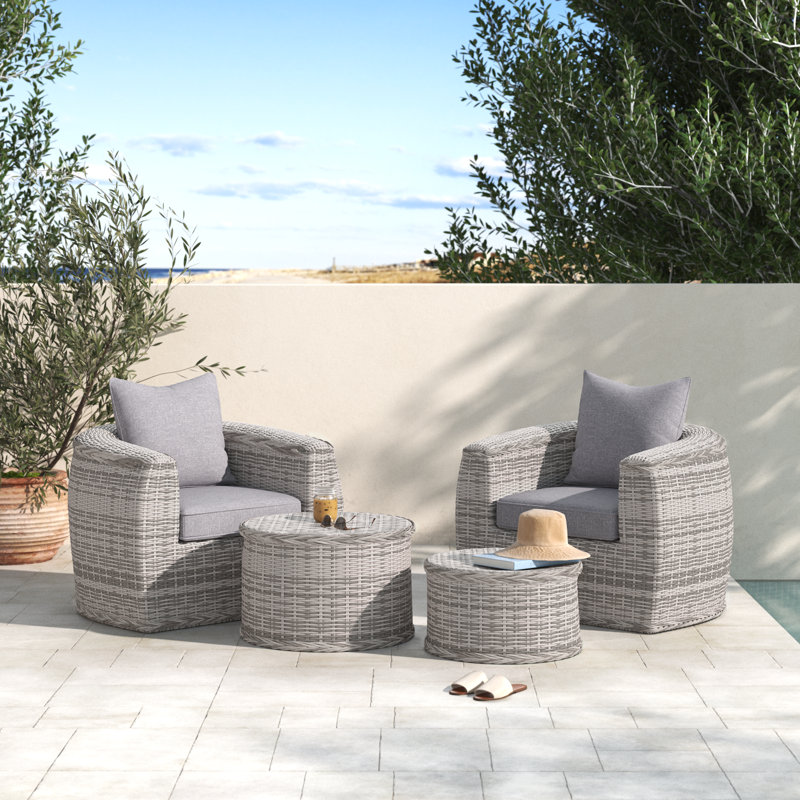 Benning 2 - Person Patio Conversation Sets with Cushions