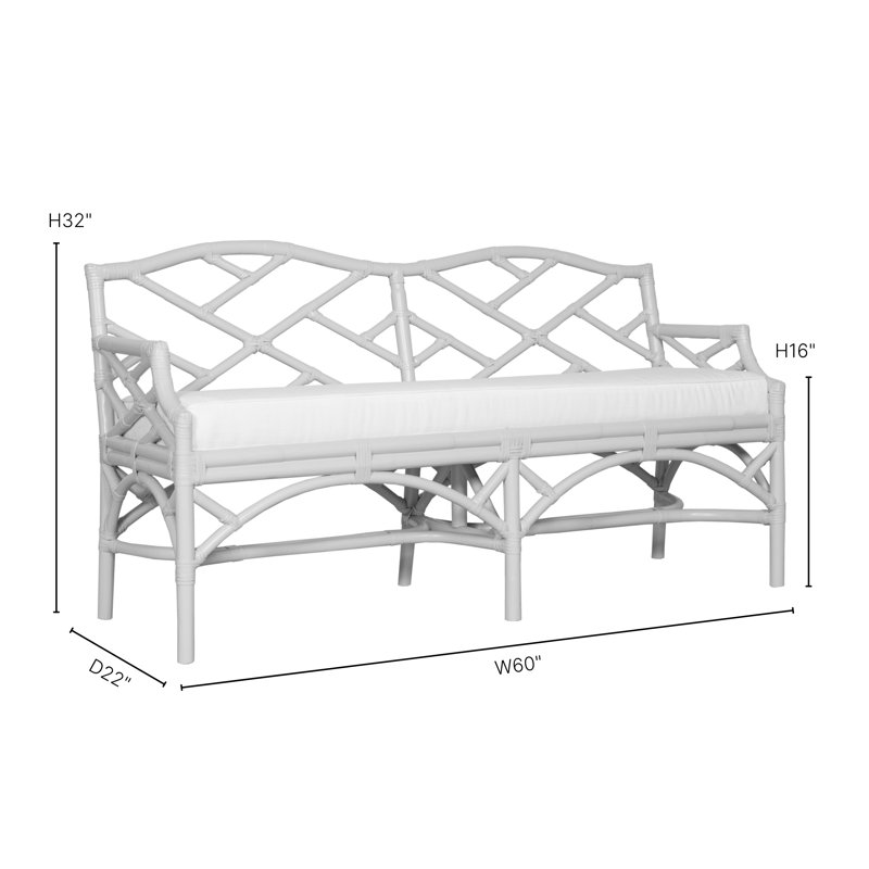 Banc en osier Chippendale, Orange citron