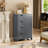 Eliazer Bathroom Floor Storage Cabinet, Bathroom Cabinet Freestanding, with 4 Drawers, Adjustable Shelf-691098178