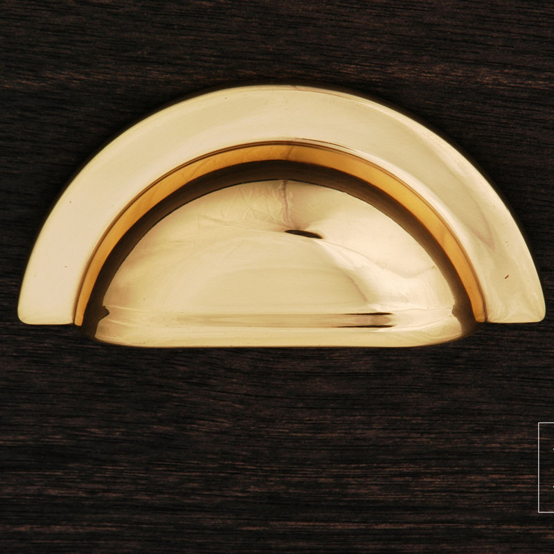CF Series Cup/Bin Pull, Polished Brass
