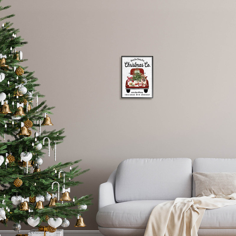 «North Pole Christmas Co. Sign» par Lettered and Lined - impression sur toile, H 14 po x l 11 po x P 1,5 po