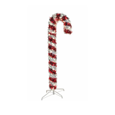 Tinsel Candy Cane Lighted Display