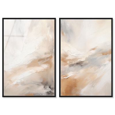 «Hues of the Desert Duo», ensemble de reproductions d'art encadrées par Boho, encadré noir, 36 x 54