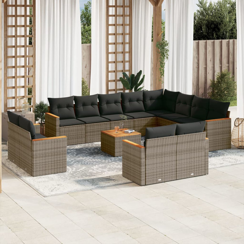 Vidaxl Garden Sofa Set Grey, Dark Grey