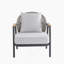 Fauteuil club d'extérieur, cadre gris avec coussin gris, ensemble de 1-480264470-480264464-480264466