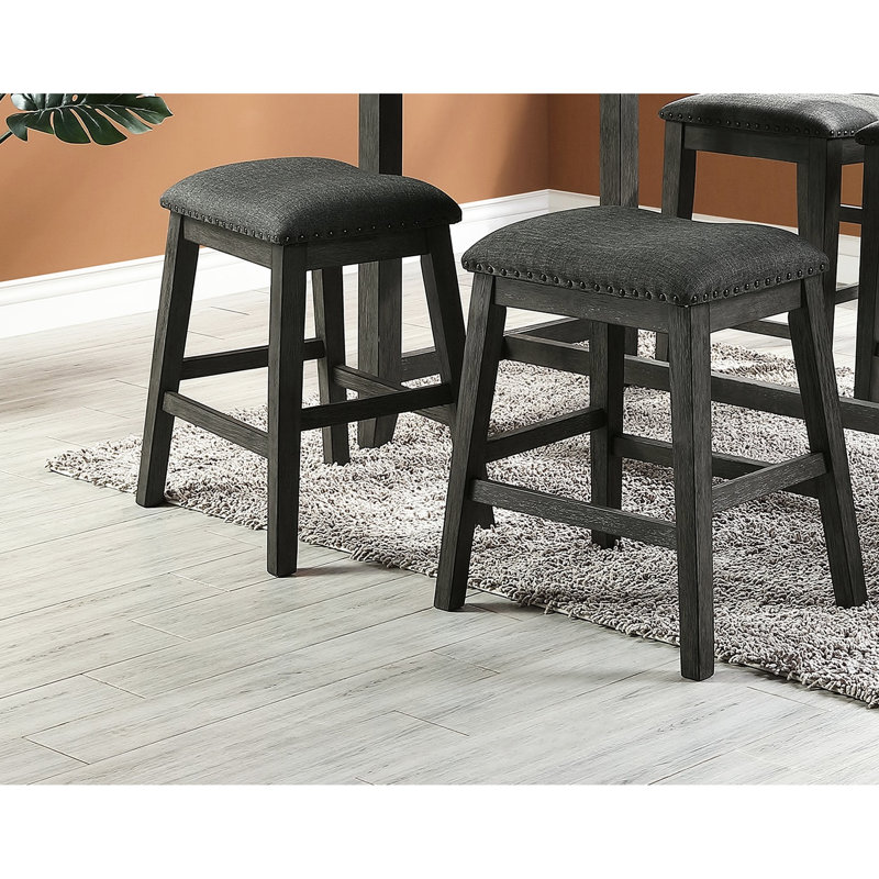 Chaises de salle à manger modernes à hauteur de comptoir 2, gris, structure en bois massif gris de 2, construction, Gris