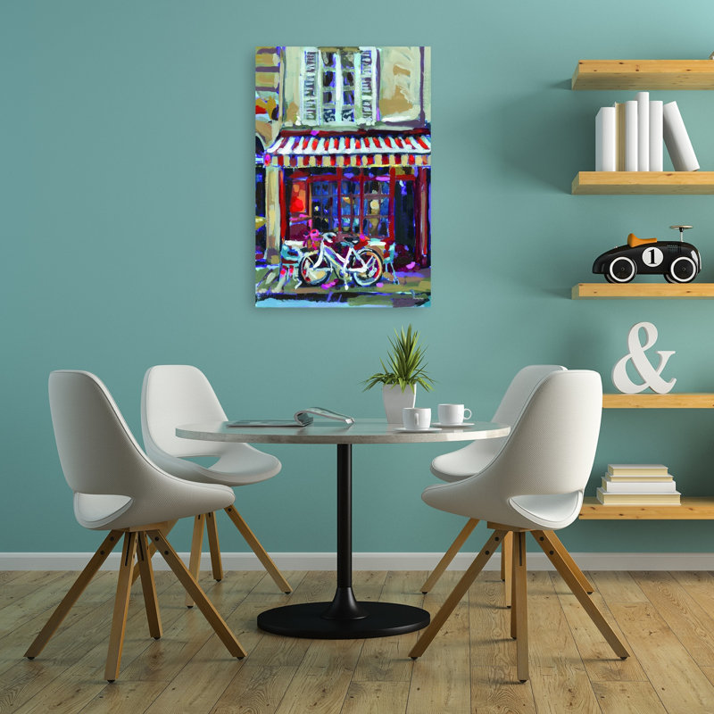«Paris Café Stop», impression abstraite d'art mural de la ville, H 36 po x l 24 po