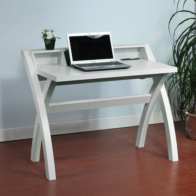 Bureau Marmora avec prises intégrées, Blanc