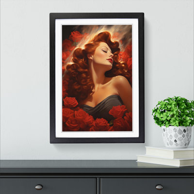Red Headed Woman Romanticism - Framed Print