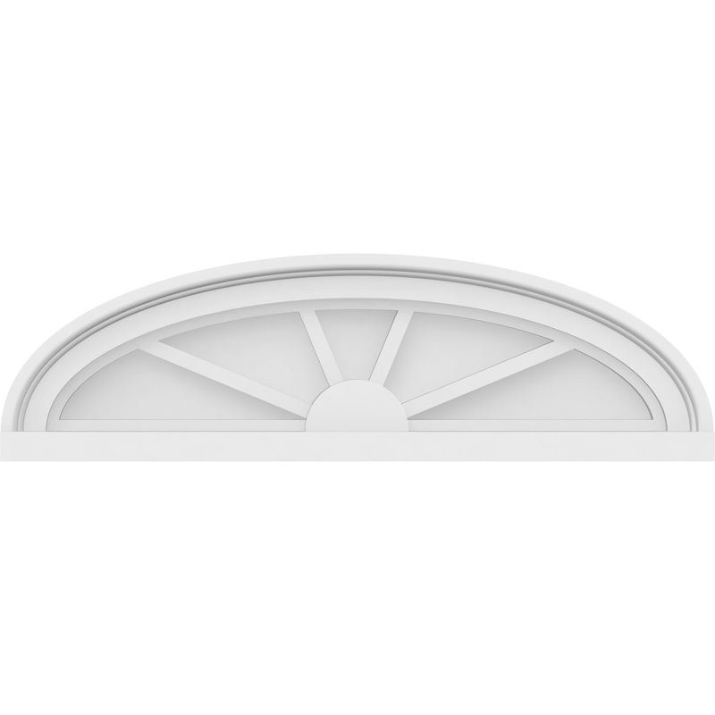 Elliptical 4 Spoke Architectural Grade PVC Pediment, 7" H  x 24" W  x 2" D