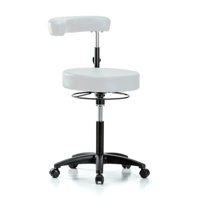 Backed Adjustable Backrest Adjustable Height Lab Stool with Removable Casters/Wheels
