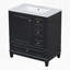 Meuble-lavabo 30 po avec lavabo, une porte avec tablette et trois tiroirs, porte à fermeture douce, noir-1060156317