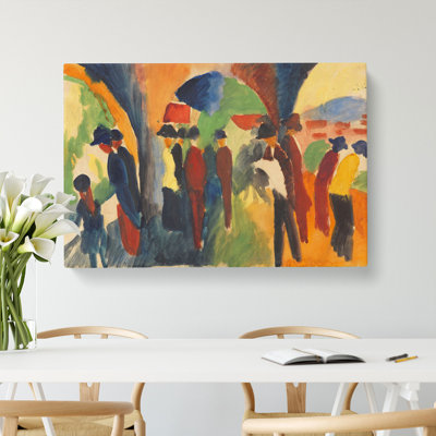 Crowd Of People by August Macke - Wrapped Canvas Painting