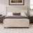 50.7'' High Headboard Corduroy Upholstered Bed Frame With Vertical Stripe Wingback And High Footboard No Box Spring Needed-105504222-105504223