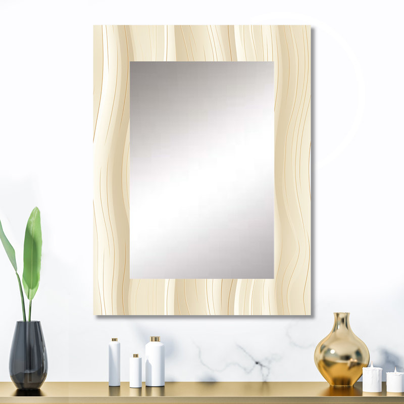 Zalika Zen Harmony - grand miroir rayé, rayé, décoration murale abstraite, reproduction d'art en métal, 32 po x 24 po