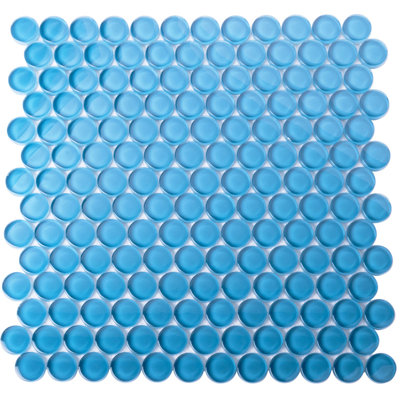 Carreau de mosaïque pour mur et plancher en verre à bord droit 1 po x 1 po Penny