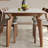 Rectangular rock slab solid wood table set-111096065