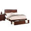 King Size Rustic Bed, Two Panel Design, Rectangular Drawer, Antique Silver Finish Style Bed With Headboard, Shaped Plywood-1256085067-1256085065