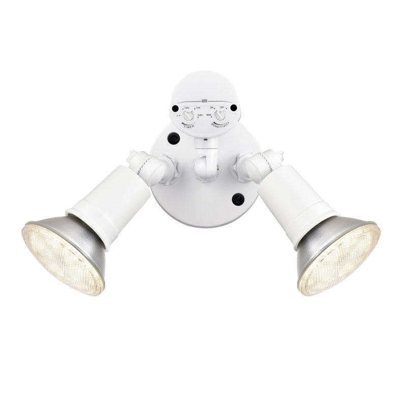 4.75" High 2-Light Outdoor Security Flood Light - Powder Coated, Matte White