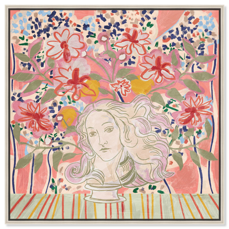 Art mural bohème flottant à motif floral Boho par Art Remedy, Cadre argenté, H 17 po x l 17 po