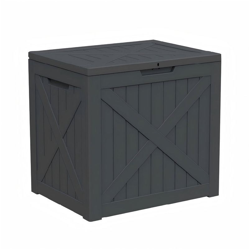 Très grande boîte de rangement pour terrasse - Armoire en résine durable, imperméable et verrouillable pour patio et jardin 32 gallons