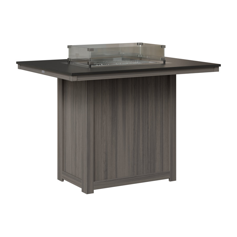 Foyer de table berlinois Donoma, Plateau martelé noir avec base gris côtier, H 39 po x l 41 po x P 54 po