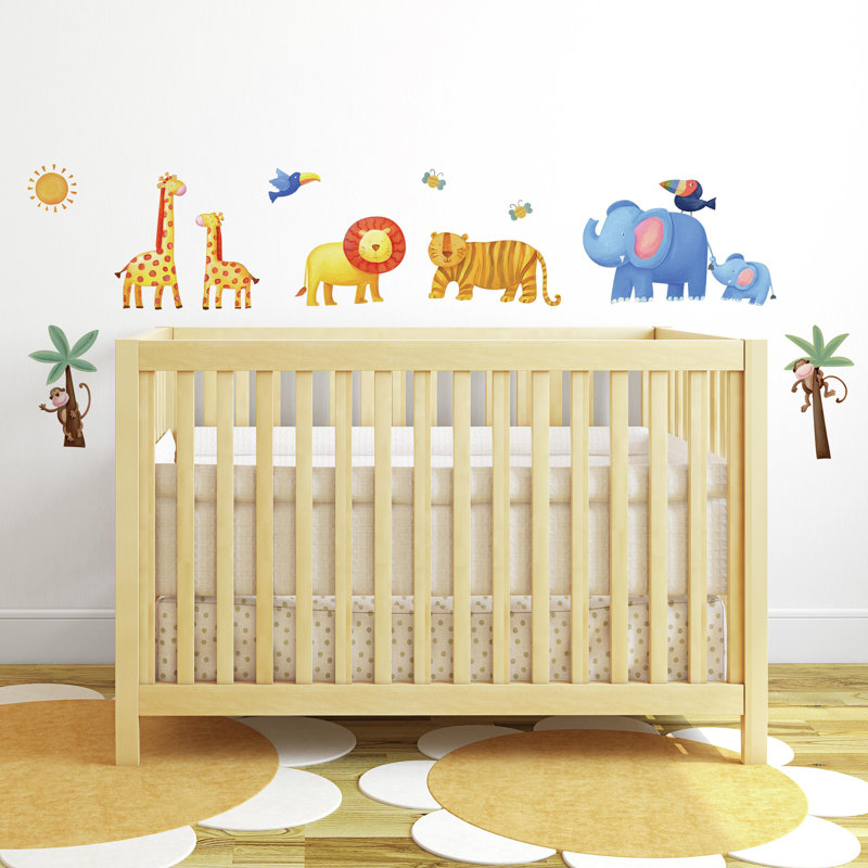 Jungle Adventure Vinyl Peel and Stick Wall Decals for Kids