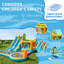 Jeu gonflable gonflable de 16 pi - parc aquatique pour enfants 9-en-1 avec mur d'escalade, ballon de basketball, piscine et squirter