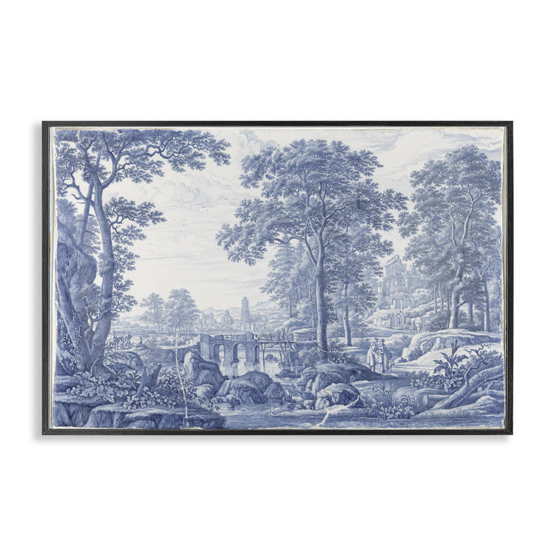 Giclée sur toile Vintage Blue Tinted, design par Vintage Hustle, H 12 po x l 18 po, Giclée encadrée noir minuit