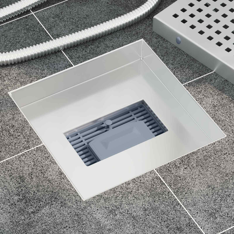  Shower Drain Silver Stainless Steel 304 Bathroom Drainage Fixture Cubic