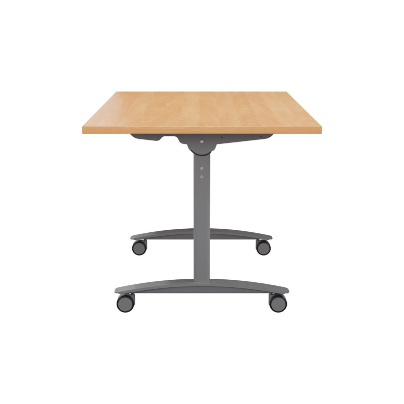 Buariki Rectangle Flip Top Modular Training Table with Casters, Beech, 72cm H x 120cm W x 80cm D