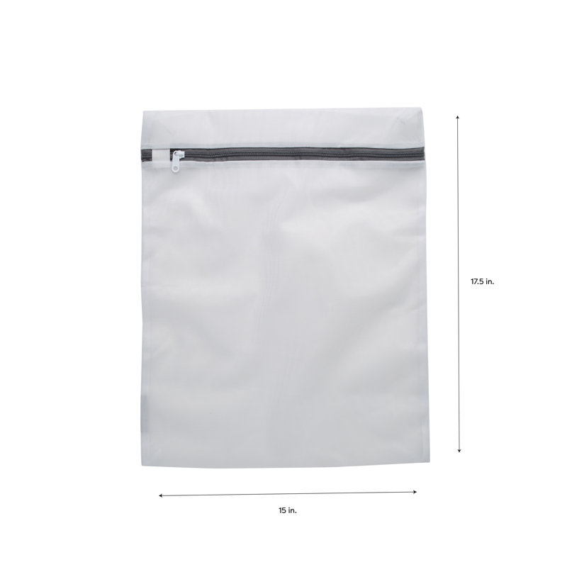 Large White Mesh Laundry Wash Bags with Zipper Closure