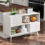 100cm Sideboard Storage Cabinet, 2 Door Wooden Buffet with Ribbed Texture-925838277